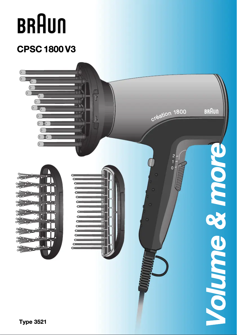 Image de la première page du manuel de l'appareil Creation CPSC 1800 V3