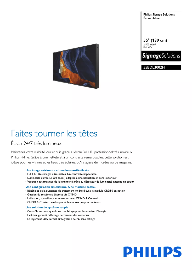 Image de la première page du manuel de l'appareil 55BDL3002H