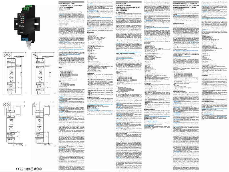 Page 1 de la notice Manuel utilisateur Shelly 2Pro PM