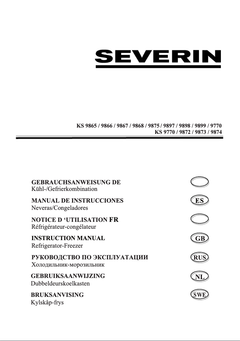 Page n°1 - Manuel utilisateur Severin KS 9865