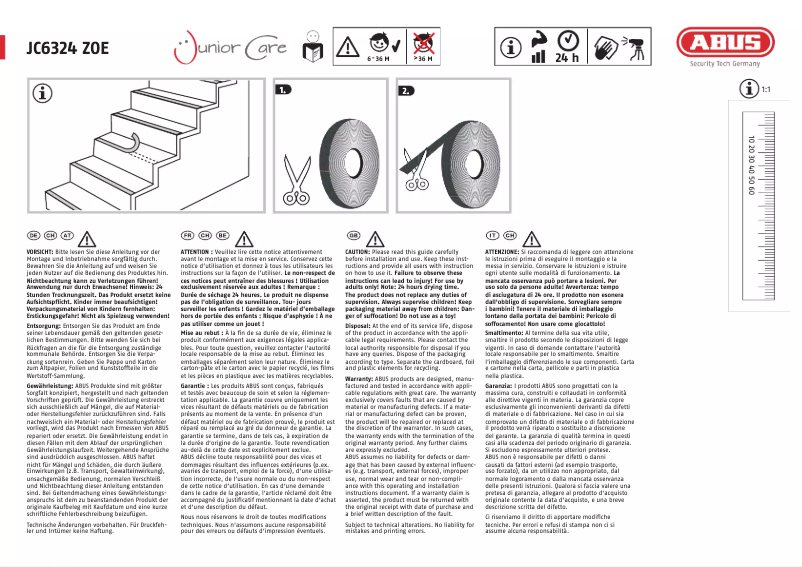 Page 1 de la notice Manuel utilisateur Abus JC6324 ZOE