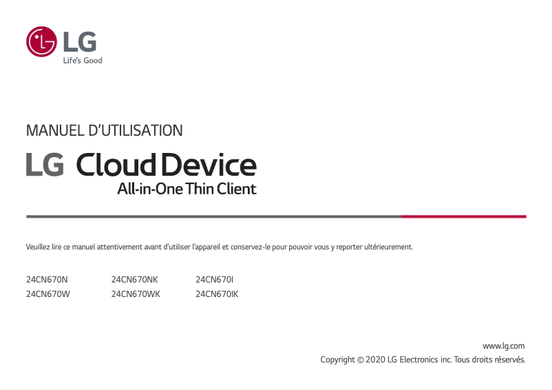 Page n°1 - Manuel utilisateur LG 24CN670NK6N