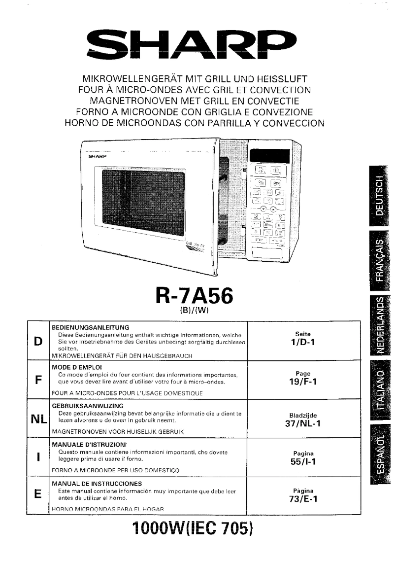 Page n°1 - Manuel utilisateur Sharp R-7A56