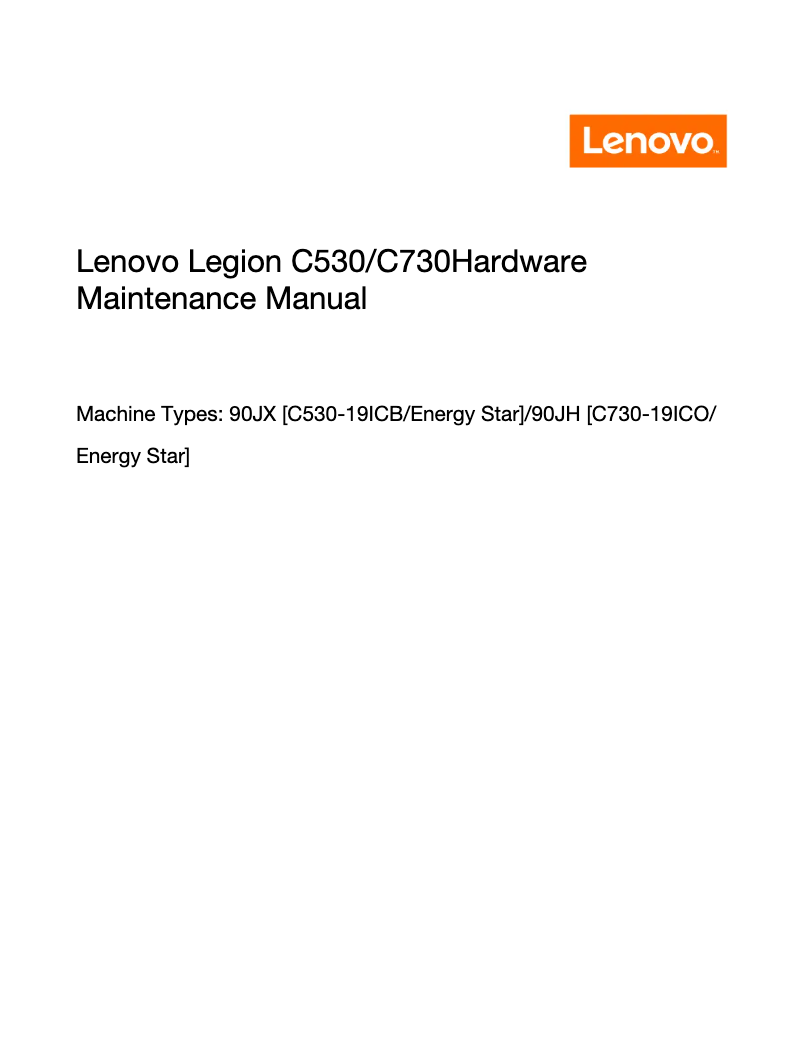 Page 1 de la notice Manuel utilisateur Lenovo Legion C530