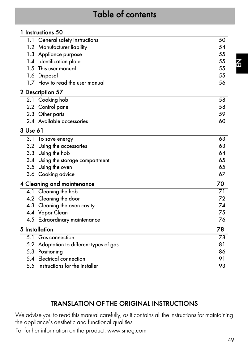 Page n°1 - Brochure Smeg B901GMXI9