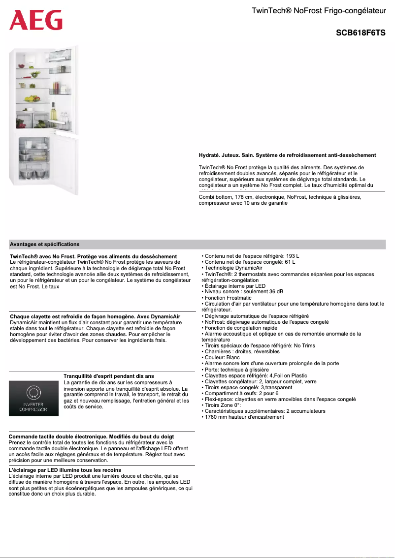 Image de la première page du manuel de l'appareil SCB618F6TS