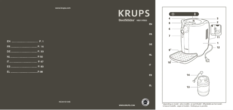 Page n°1 - Manuel utilisateur Krups BeerTender VB32