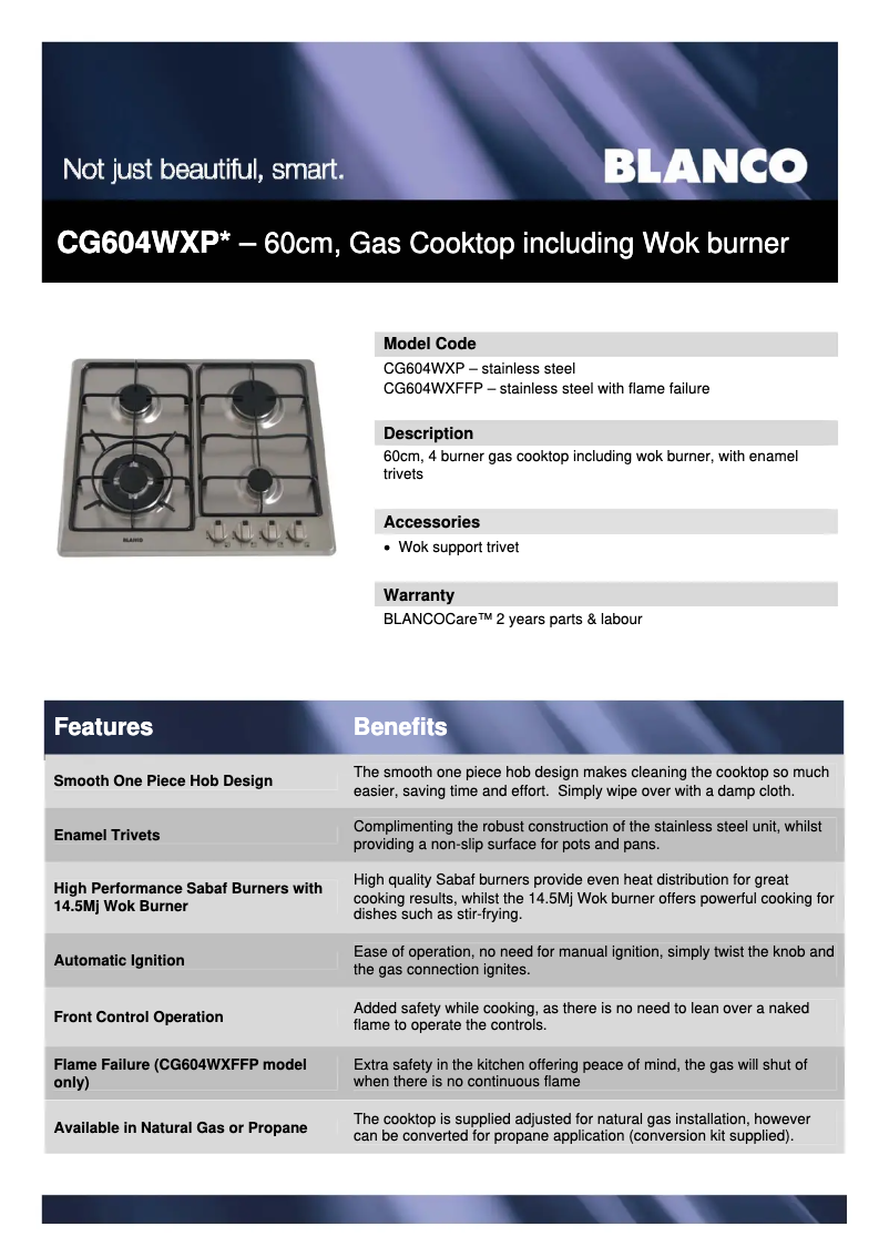 Image de la première page du manuel de l'appareil CG604WXFFP