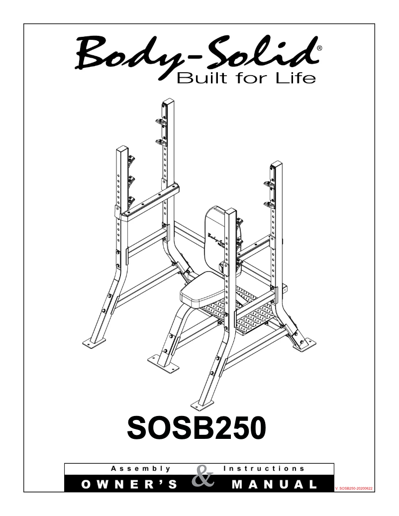 Image de la première page du manuel de l'appareil SOSB250