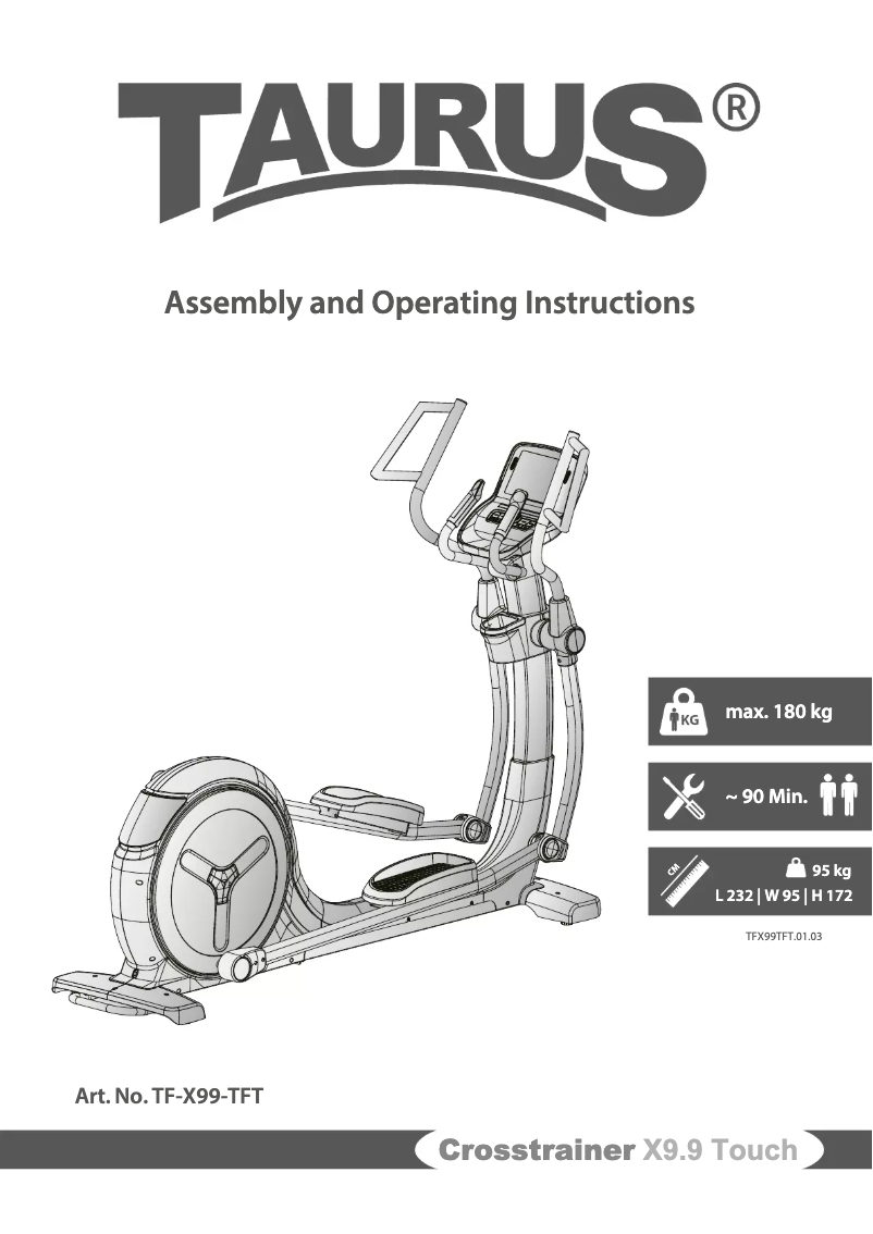 Page 1 de la notice Manuel utilisateur Taurus X9.9 Touch