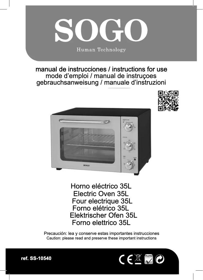 Página 1 del manual Manual de usuario Sogo SS-10540