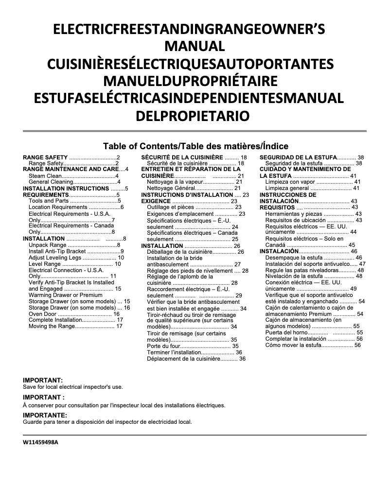 Image de la première page du manuel de l'appareil YWFC150M0JW