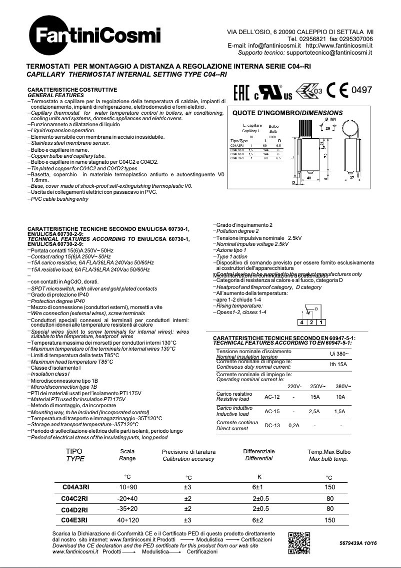 Page 1 de la notice Manuel utilisateur Fantini Cosmi C04