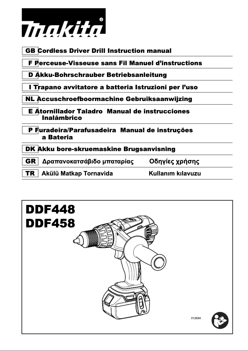 Page 1 de la notice Manuel utilisateur Makita DDF448Y1J