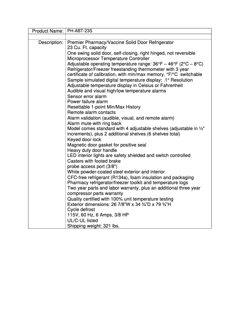 Page 1 de la notice Manuel utilisateur American BioTech Supply PH-ABT-23S