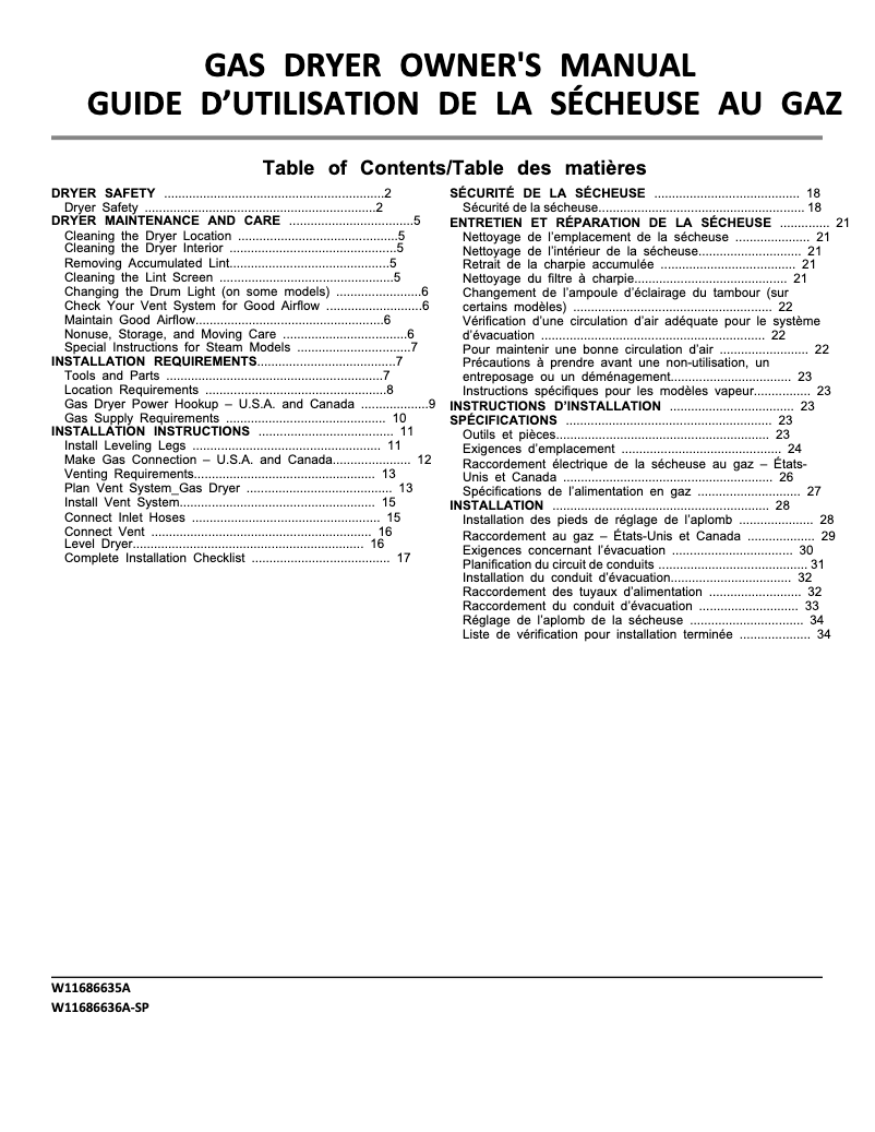 Image de la première page du manuel de l'appareil WGD500CMW