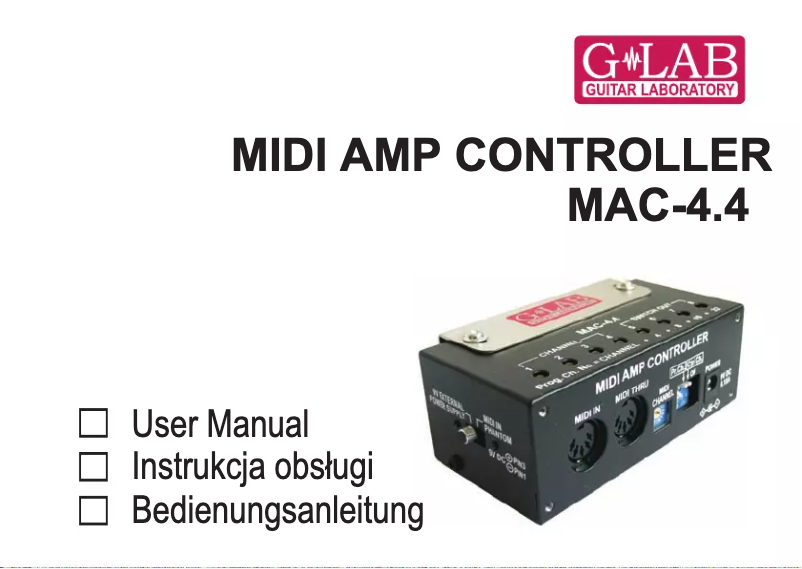 Page n°1 - Manuel utilisateur G-LAB MAC-4.4 Midi Mesa Boogie