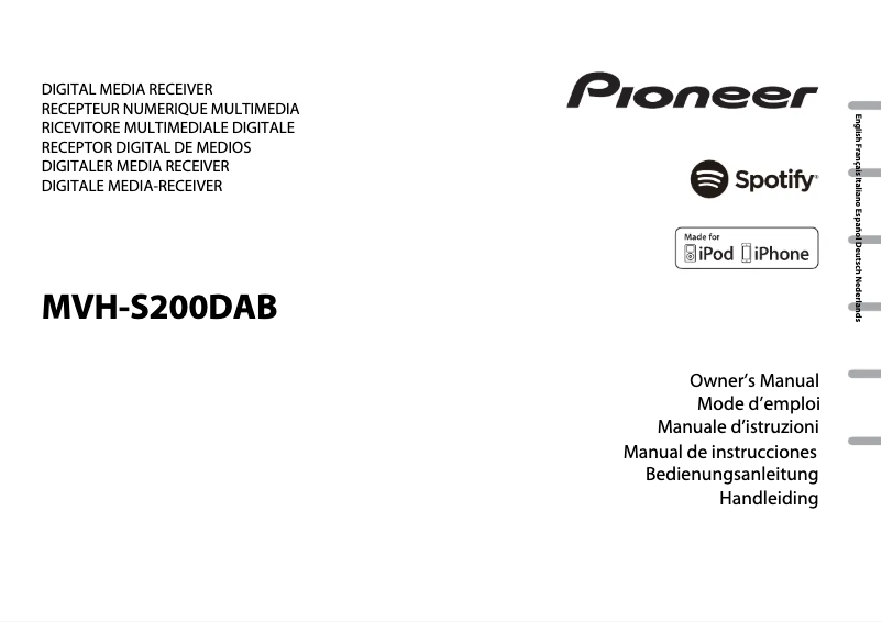 Page 1 de la notice Manuel utilisateur Pioneer MVH-S200DAB