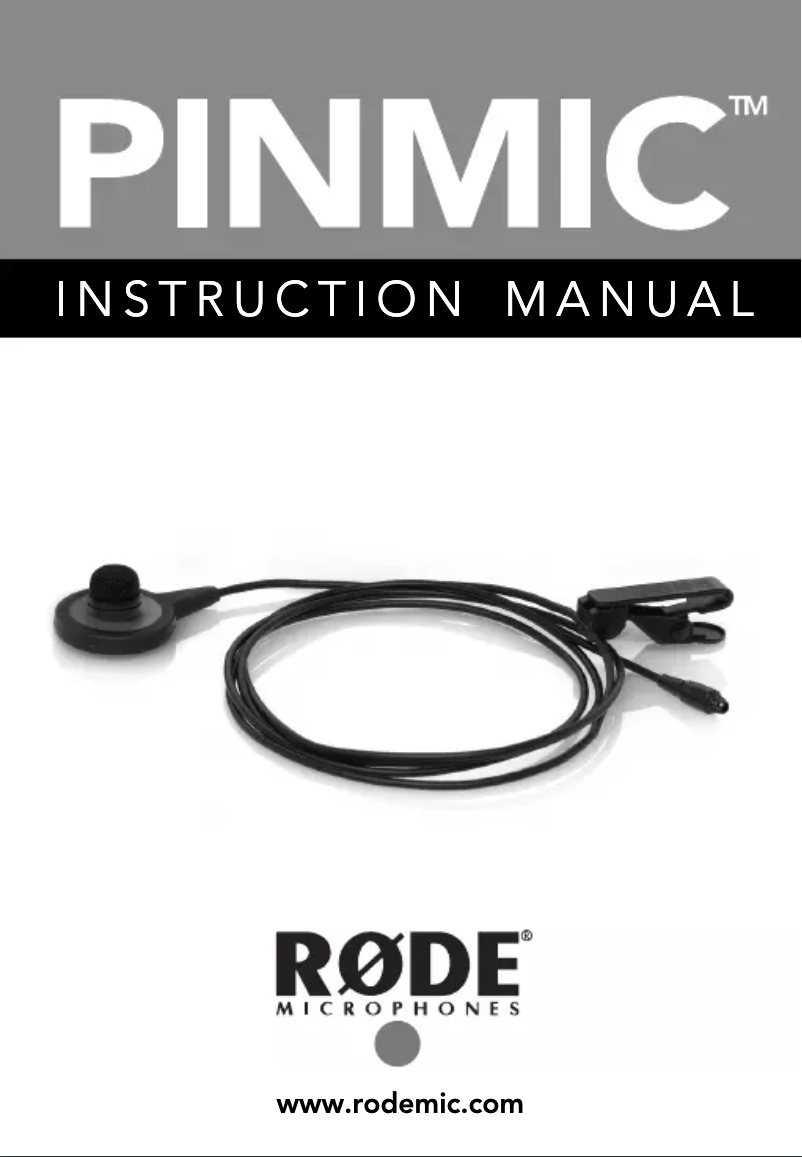 Page n°1 - Manuel utilisateur Røde PinMic