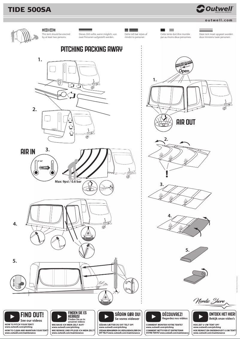 Page 1 of the manual User Manual Outwell Tide 500SA