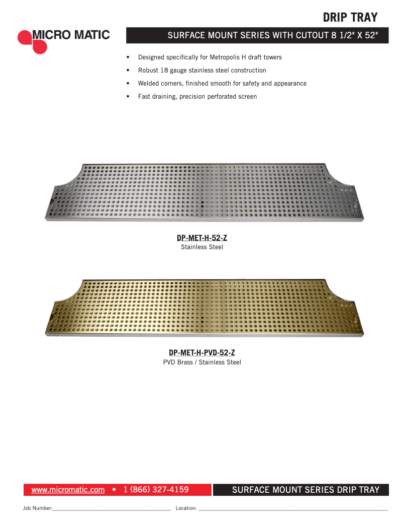 Image de la première page du manuel de l'appareil DP-MET-H-52-Z