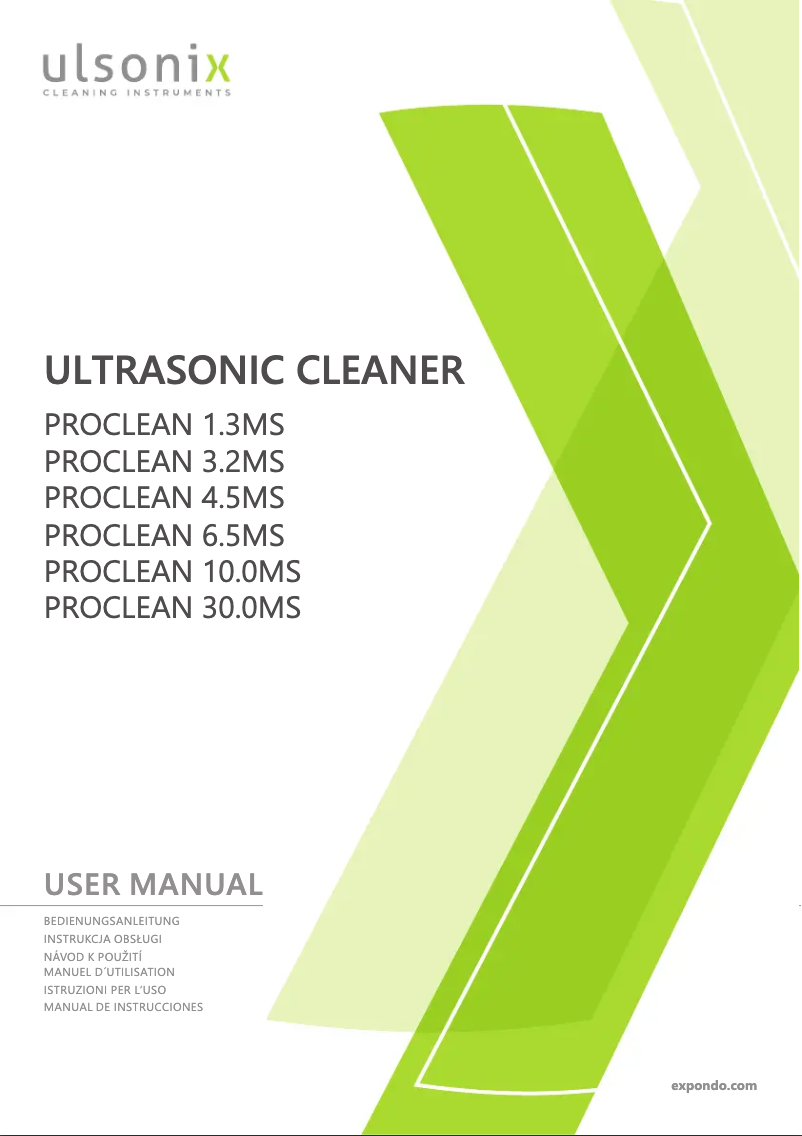 Page n°1 - Manuel utilisateur Ulsonix PROCLEAN 10.0MS