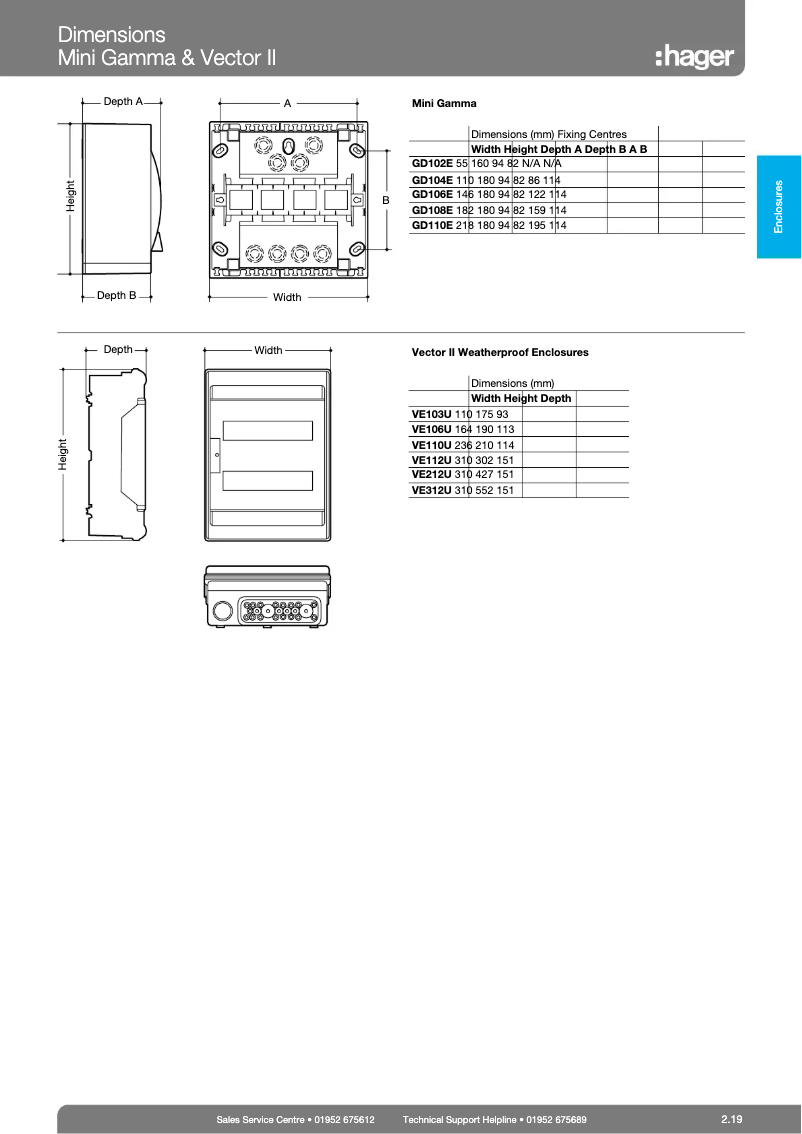Page n°1 - Fiche technique Hager VE103U
