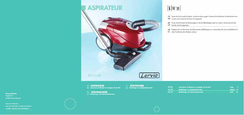 Image de la première page du manuel de l'appareil KH 3158