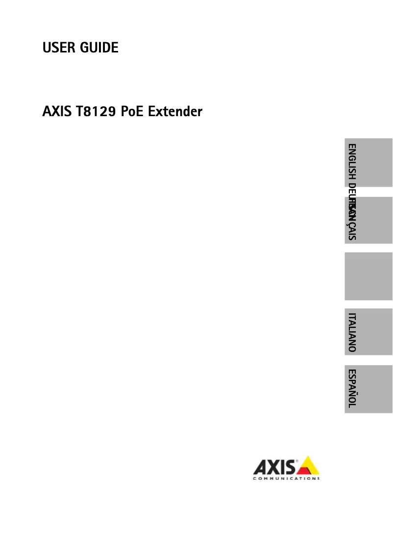 Page 1 de la notice Manuel utilisateur Axis T8129