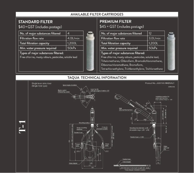 Page 1 de la notice Manuel utilisateur Taqua T-1