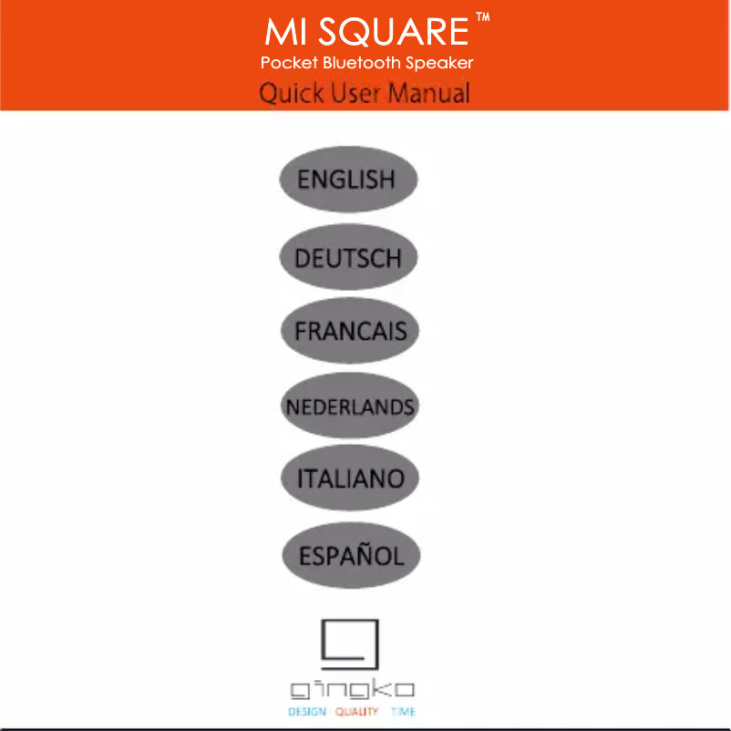 Page n°1 - Manuel utilisateur Gingko Mi Square