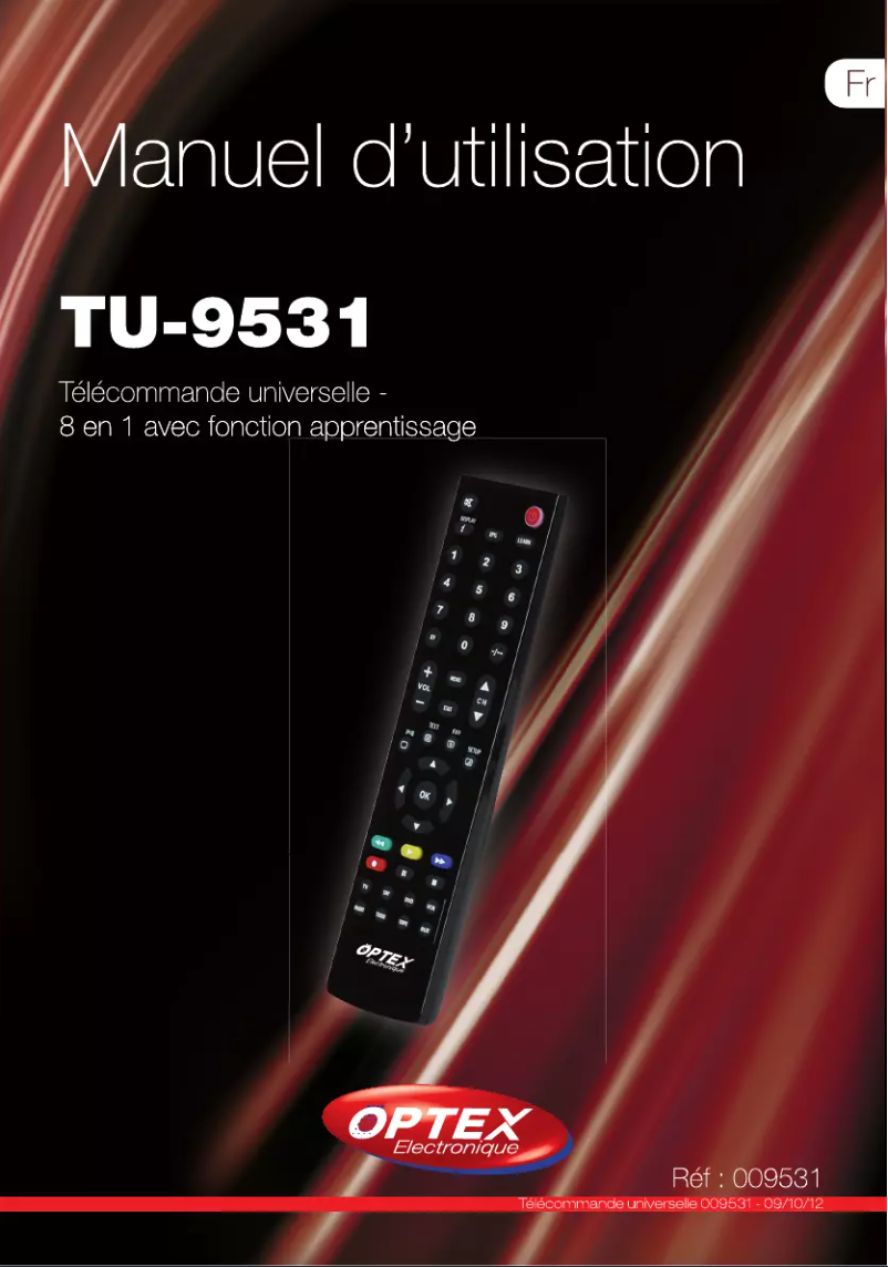 Page 1 de la notice Manuel utilisateur Optex TU-9531