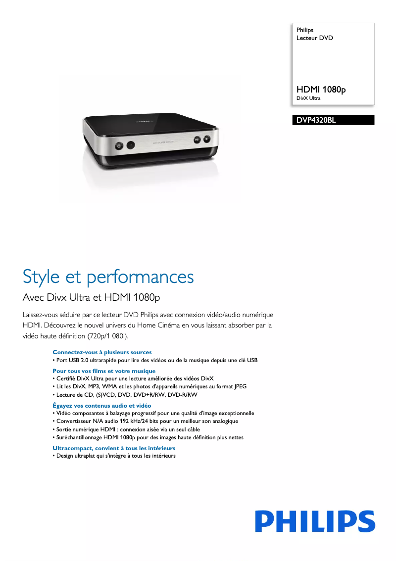 First page image of the manual for DVP4320BL