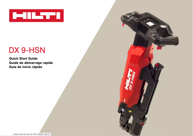 Página 1 del manual Instrucciones / montaje Hilti DX 9-HSN