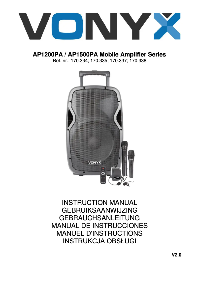 Page n°1 - Manuel utilisateur Vonyx AP1200PA