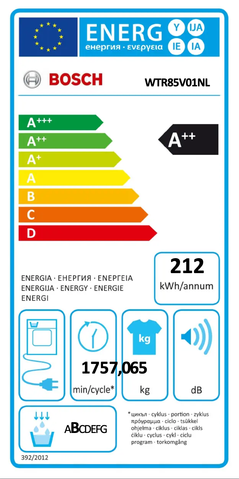Image de la première page du manuel de l'appareil WTR85V01NL