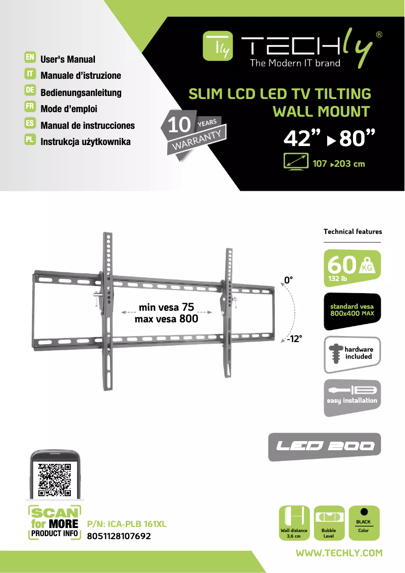Page n°1 - Manuel utilisateur Techly ICA-PLB 161XL