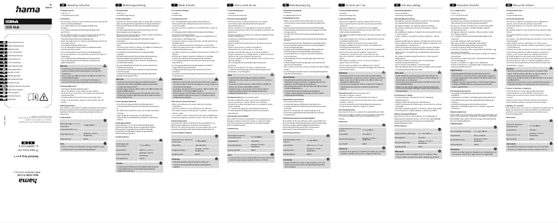 Page n°1 - Manuel utilisateur Hama 00200114