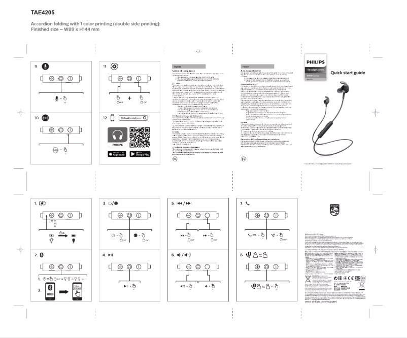 Page 1 of the manual Quick Start Guide Philips TAE4205
