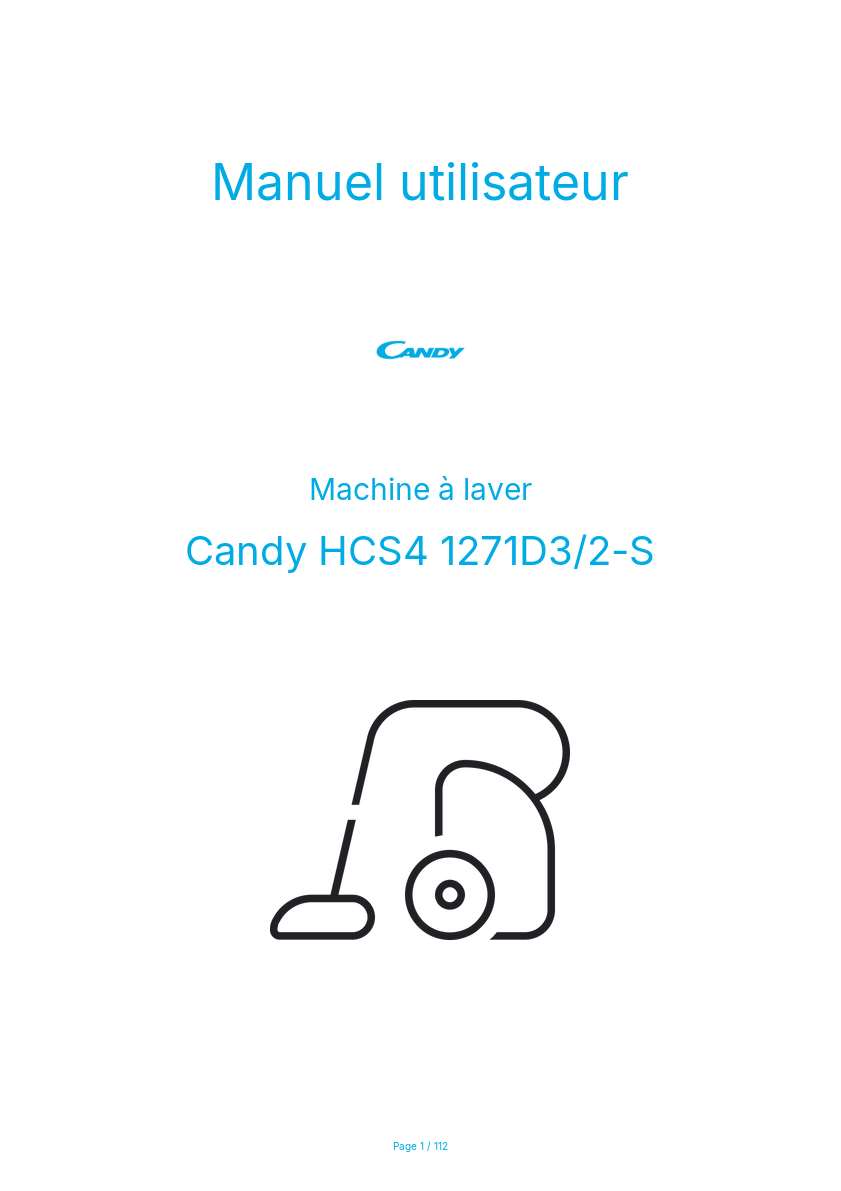 Page n°1 - Manuel utilisateur Candy HCS4 1271D3/2-S
