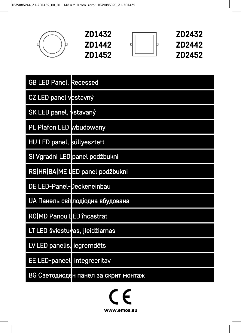 Page n°1 - Manuel utilisateur Emos ZD1452