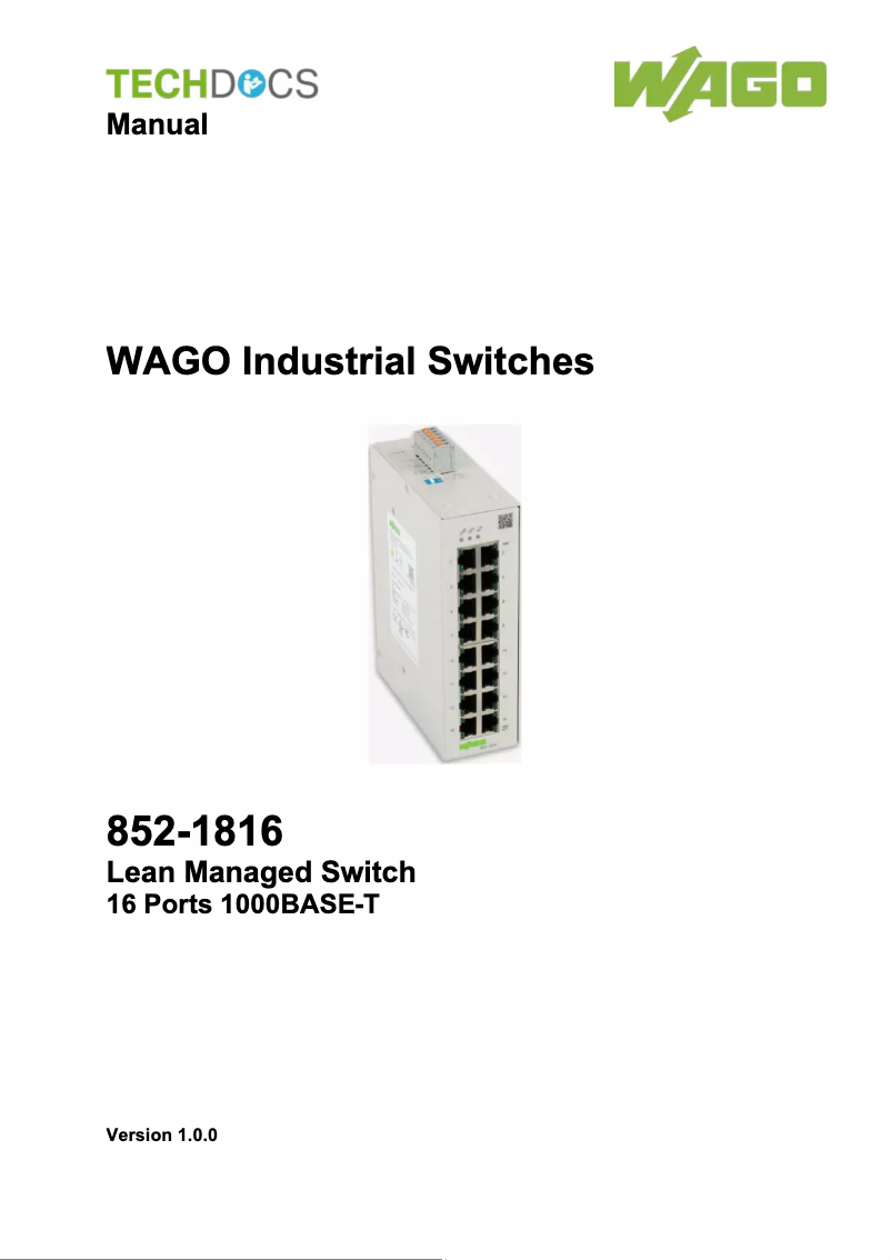 Image de la première page du manuel de l'appareil 852-1816