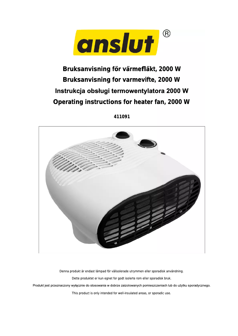 Página 1 del manual Manual de usuario Anslut 411-091