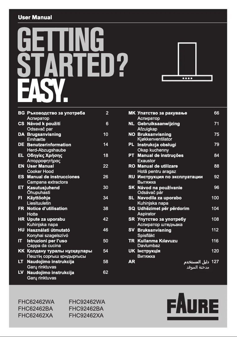 Página 1 del manual Manual de usuario Faure FHC62462XA