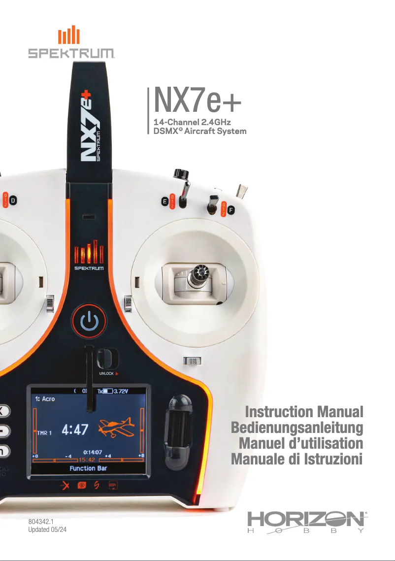 Page n°1 - Manuel utilisateur Spektrum NX7e