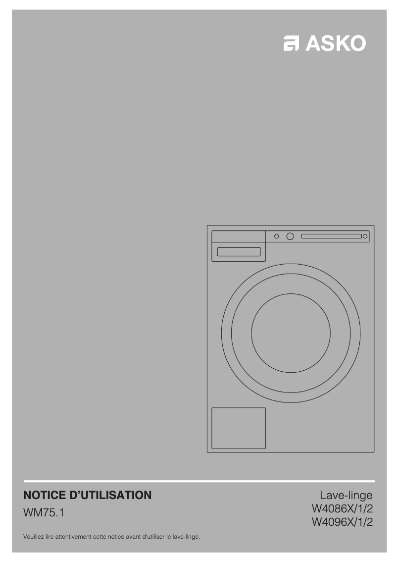 Page n°1 - Manuel utilisateur Asko W4086P