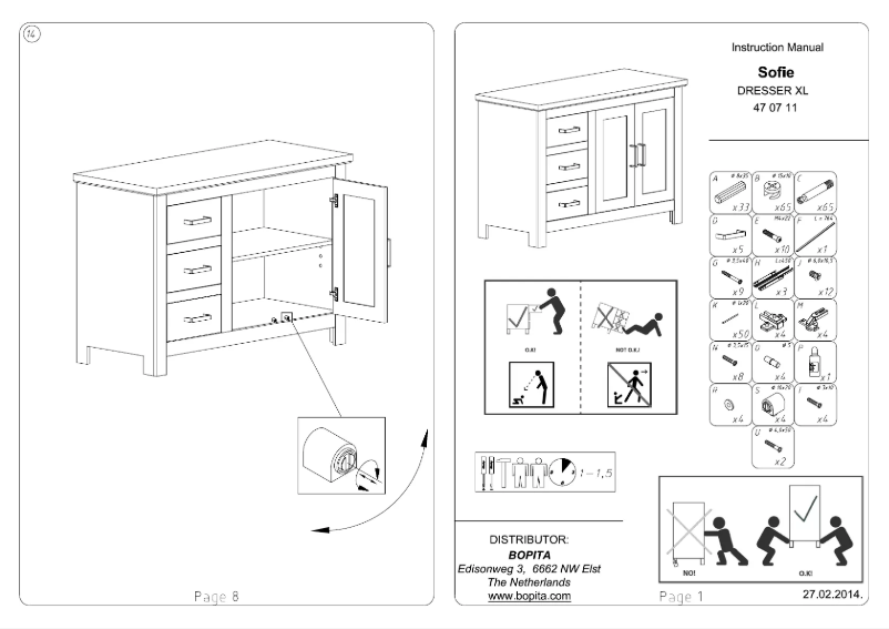 Page n°1 - Manuel utilisateur Bopita Sofie XL