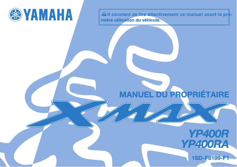 Image de la première page du manuel de l'appareil XMAX 400 (2016)