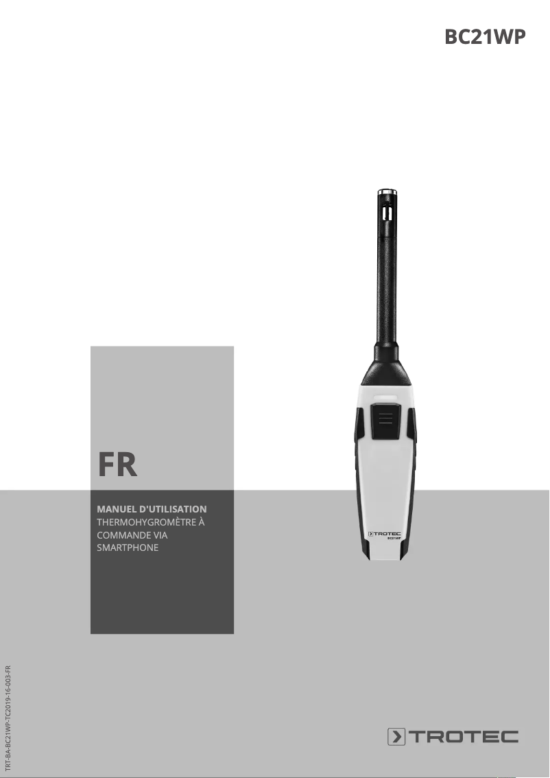 Page 1 de la notice Manuel utilisateur Trotec BC21WP