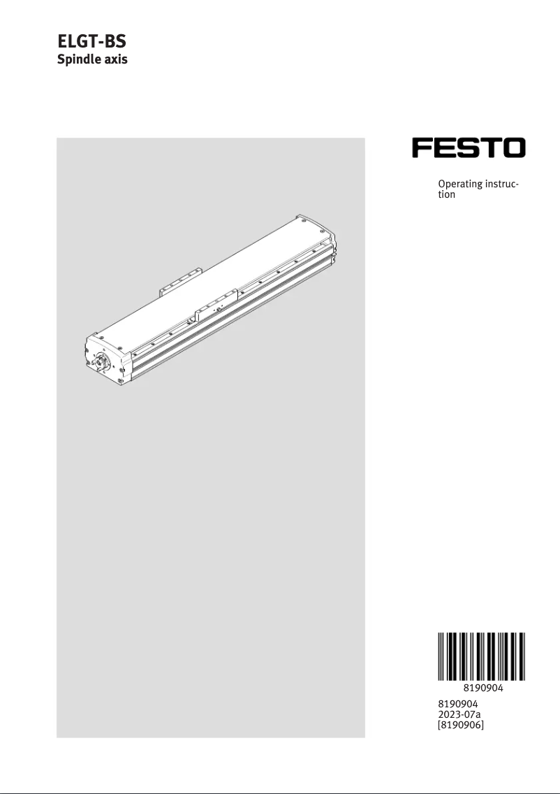 Page 1 de la notice Manuel utilisateur Festo ELGT-BS-90-550-10P